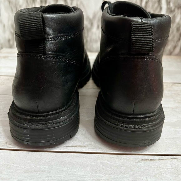 Cole Haan Mens Size 9 Black Leather Tahoe Featherfeel Ankle Lace Up Lug Boots - Picture 5 of 12